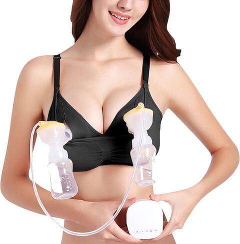 4HOW Pumping Bra Hands Free Nursing Pumping Bra All in One Wireless Padded Maternity Bralette for Large Bust in Kuwait