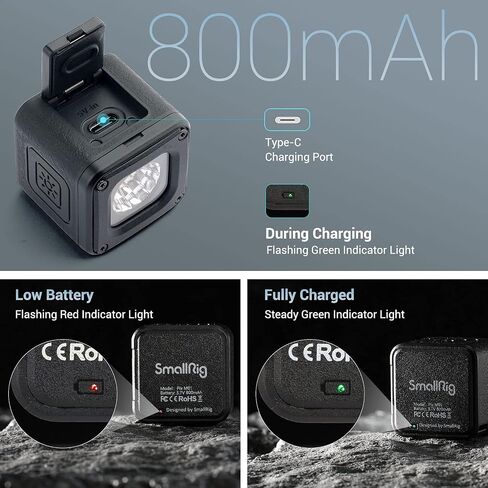 SmallRig RM01 Mini LED Video Light (3 Pack), Waterproof Portable Lighting Kit with Gels, Barndoor, Diffuser, Dimmable Fill Light 5600K CRI95, Lume Cube Camera Light for Stop Motion, Macro Photography in Saudi Arabia
