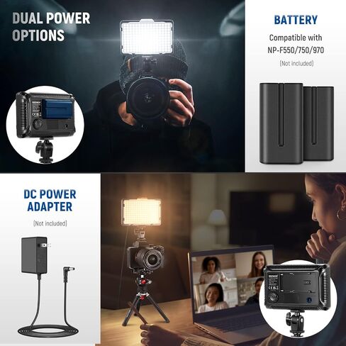 NEEWER RGB Video Light with 4000mAh NP-F750 Replacement Battery, APP Control 360° Full Color LED Camera Key Lighting CRI95+ Dimmable for Studio DSLR Camcorder Photography Recording Streaming, RGB176 in Saudi Arabia