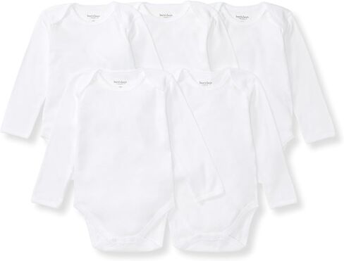 Burt's Bees Baby Unisex Bodysuits, Short Sleeve Organic Sleepwear, 5-Pack | Essential baby bodysuit pack featuring an easy-on and off lap-shoulder neck design for stress-free daily outfitting in Kuwait