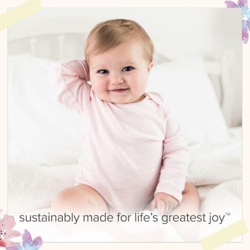 Burt's Bees Baby Unisex Bodysuits, Short Sleeve Organic Sleepwear, 5-Pack | Essential baby bodysuit pack featuring an easy-on and off lap-shoulder neck design for stress-free daily outfitting in Kuwait