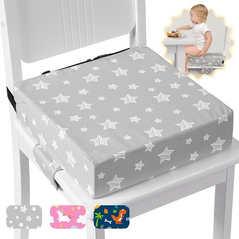 Booster Seat for Kitchen Chair, Toddler Booster Seats for Dining Table with Adjustable Straps Portable for Travel Camping Eating, Booster Cushion for Table for Baby Child Infant Kid Boy Girl in Kuwait