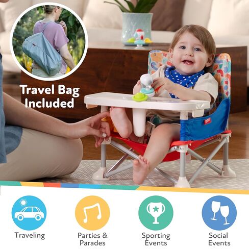 Nuby Easy Go Pop Up Foldable Booster Seat | Stripes in Kuwait