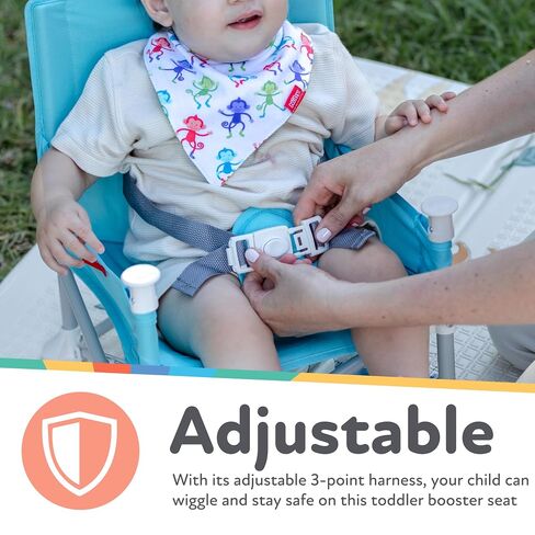 Nuby Easy Go Pop Up Foldable Booster Seat | Stripes in Kuwait