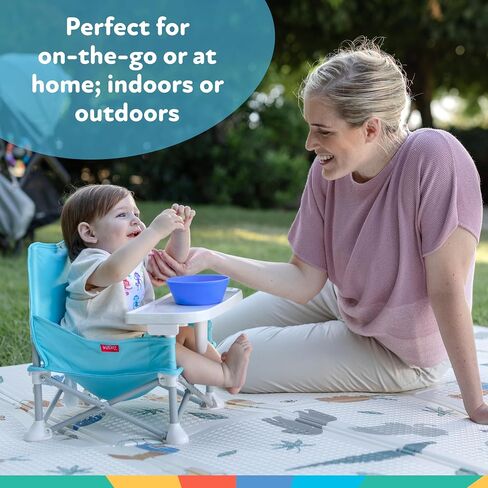 Nuby Easy Go Pop Up Foldable Booster Seat | Stripes in Kuwait