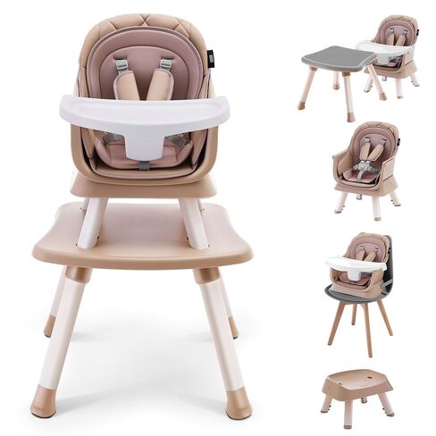 HARPPA Moro High Chair, 8-in-1 Convertible Baby Feeding Chair for Toddlers | Easy to Clean Highchair, Dual-layer Cusion, 5-Point Padded Harness, Booster Seat, Kids Learning Table & Chair, Removable Tray in Saudi Arabia