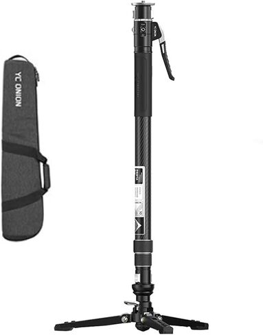 YC Onion Pineta Pro Carbon Fiber Monopod with Pedal Base, Light Stand Lightweight Travel Monopod with Quick Release Plate for Sony Canon Nikon DSLR Cameras, Gimbal and etc Max Load 11lb/5Kg in Kuwait