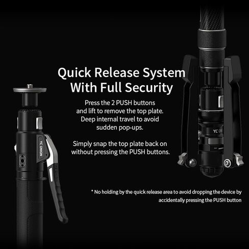 YC Onion Pineta Pro Carbon Fiber Monopod with Pedal Base, Light Stand Lightweight Travel Monopod with Quick Release Plate for Sony Canon Nikon DSLR Cameras, Gimbal and etc Max Load 11lb/5Kg in Kuwait