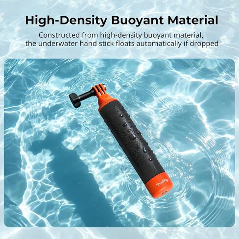 SmallRig Floating Hand Grip Waterproof Monopod, Action Camera Accessories for DJI Action 6/5 Pro/4/3, for Go Pro Hero 13/12/11/10 Black, for Insta360, Underwater Hand Stick for Water Sports (Orange) in Kuwait