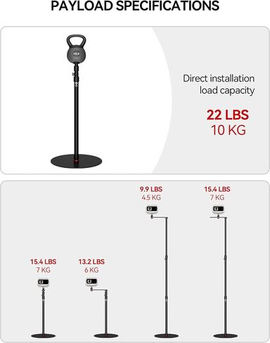 IFOOTAGE RB-A400-PE Projector Round Base Monopod Stand, 79.4" Adjustable Floor Stand with Projector Bracket & Ball Head, 15.7" Round Base, 22 lb Load Capacity, 1/4" & 3/8" Mount for Light, Camera in Kuwait