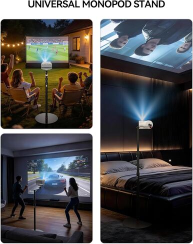 IFOOTAGE RB-A400-PE Projector Round Base Monopod Stand, 79.4" Adjustable Floor Stand with Projector Bracket & Ball Head, 15.7" Round Base, 22 lb Load Capacity, 1/4" & 3/8" Mount for Light, Camera in Kuwait