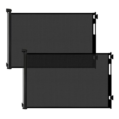 Retractable Baby Gate for Stairs and Doorways, 55" Wide x 33" Tall Mesh Dog Gate for Indoor & Outdoor Use, Safety Gate for Babies and Pets, Child Gates for Hallways, Hardware Mounted, Black in Kuwait