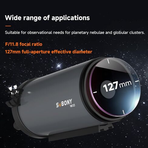 SVBONY MK127 Telescope for Adults Astronomy, 127mm Aperture f/11.8 Maksutov Cassegrain OTA Bundle with SV225 Mini Alt-Azimuth Mount, Lightweight Portable Altazimuth for Astronomy Beginners in Kuwait