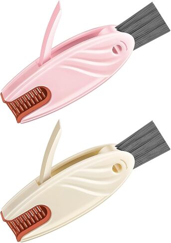 4 in 1 Cup Lid Gap Cleaning Brush Set 2 Pcs - Multifunctional Bottle Cleaning Brush Tools for Home Kitchen and Travel Cleaning | Portable Silicone Cup Lid Cleaner in 2 Colors in Kuwait