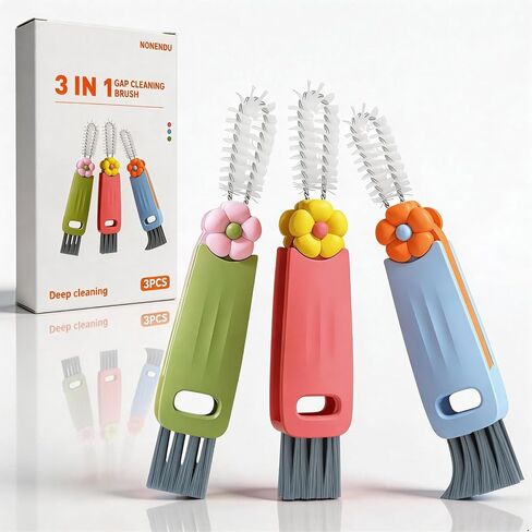 3 in 1 Cup Lid Cleaning Brush, Portable Cup Cleaner Brush, 2024 New Water Bottle Cleaner Brush, 3 in 1 Multifunctional Cleaning Brush for Home Kitchen Cleaning Tools（3PCS） in Kuwait