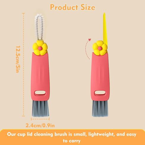 3 in 1 Cup Lid Cleaning Brush, Portable Cup Cleaner Brush, 2024 New Water Bottle Cleaner Brush, 3 in 1 Multifunctional Cleaning Brush for Home Kitchen Cleaning Tools（3PCS） in Kuwait