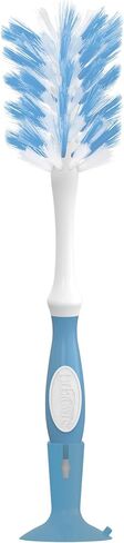 Dr. Brown's Deluxe Bottle Brush for Cleaning Baby Bottles, Nipples, and Sippy Cups with Suction Cup Stand and Vent Brush, BPA-Free, Blue, 1-Pack (Packaging and Color May Vary) in Kuwait