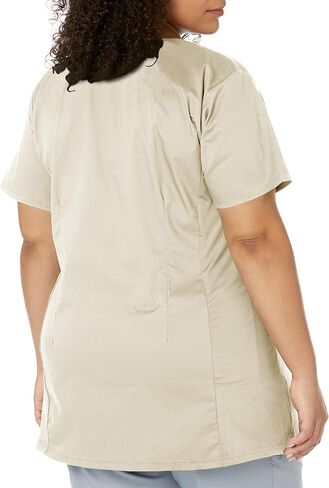 WINK WonderWORK Maternity Mock Wrap Scrub Top, Khaki, XL in Kuwait
