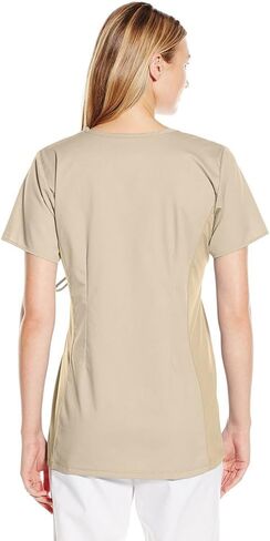WINK WonderWORK Maternity Mock Wrap Scrub Top, Khaki, XL in Kuwait