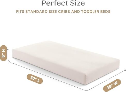 Delta Children CleanEarth Certified Organic Crib and Toddler Mattress – GOTS Certified, Non-Toxic Breathable Baby Mattress - Regulates Temperature, 10-Year Warranty in Kuwait