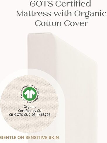 Delta Children CleanEarth Certified Organic Crib and Toddler Mattress – GOTS Certified, Non-Toxic Breathable Baby Mattress - Regulates Temperature, 10-Year Warranty in Kuwait