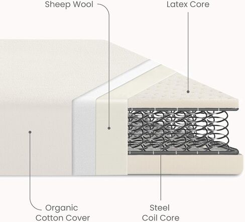 Delta Children CleanEarth Certified Organic Crib and Toddler Mattress – GOTS Certified, Non-Toxic Breathable Baby Mattress - Regulates Temperature, 10-Year Warranty in Kuwait