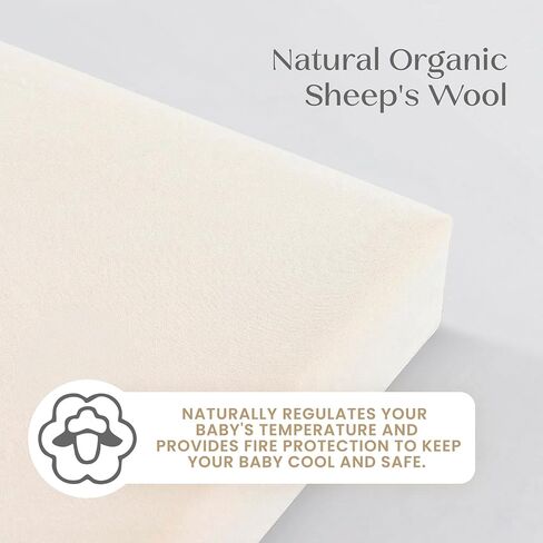 Delta Children CleanEarth Certified Organic Crib and Toddler Mattress – GOTS Certified, Non-Toxic Breathable Baby Mattress - Regulates Temperature, 10-Year Warranty in Kuwait