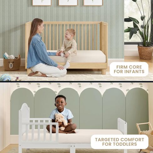 Delta Children CleanEarth Certified Organic Crib and Toddler Mattress – GOTS Certified, Non-Toxic Breathable Baby Mattress - Regulates Temperature, 10-Year Warranty in Kuwait