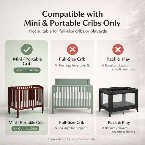 Dream On Me 2-in-1 Breathable Dual-Sided Portable/Mini Crib Coil Mattress – 3" Firm Innerspring Core, Waterproof Vinyl Cover, GREENGUARD Gold Certified, Fits Standard Mini & Portable Cribs in Kuwait