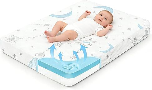 PanKers Pack and Play Mattress 38"x26", Dual Sided Premium Memory Foam Pack N Play Mattresses for Baby Toddler, Breathable Mattress for Pack N Play Pen with Washable Cover in Kuwait
