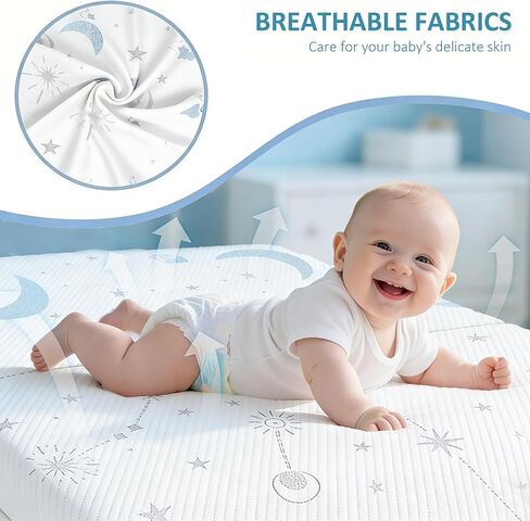 PanKers Pack and Play Mattress 38"x26", Dual Sided Premium Memory Foam Pack N Play Mattresses for Baby Toddler, Breathable Mattress for Pack N Play Pen with Washable Cover in Kuwait