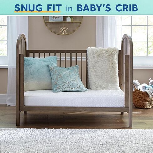 Sealy Baby 2 Stage Infant Crib Mattress Plus Toddler Bed Fit, Breathable, Cooling Foam Cotton Cover, Dual Firmness & Ultra-Lightweight, OptiCool in Kuwait