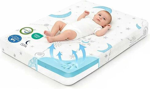 PanKers Pack and Play Mattress 38"x26", Dual Sided Pack N Play Mattresses for Baby Toddler, Premium Memory Foam Mattress for Pack N Play with Breathable Washable Cover in Kuwait