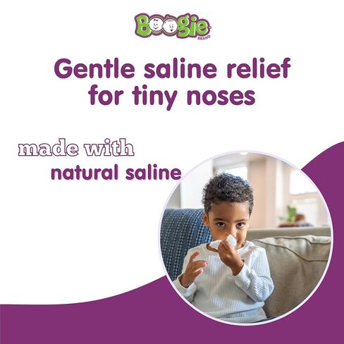 Boogie Wipes - Gentle Saline Nose Wipes Lavender Scent - 45 Count | Hypoallergenic & Alcohol-Free, Allergy Relief, Made with Natural Saline, Aloe, Chamomile & Vitamin E, Diaper Bag Essential in Kuwait