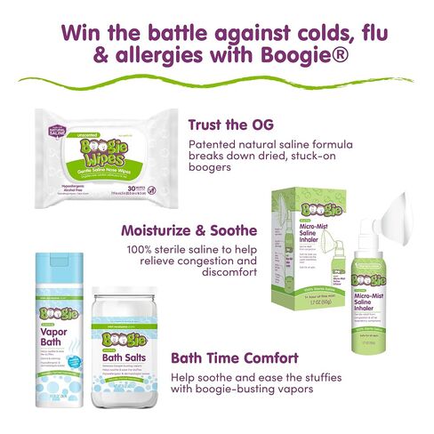 Boogie Wipes - Gentle Saline Nose Wipes Lavender Scent - 45 Count | Hypoallergenic & Alcohol-Free, Allergy Relief, Made with Natural Saline, Aloe, Chamomile & Vitamin E, Diaper Bag Essential in Kuwait