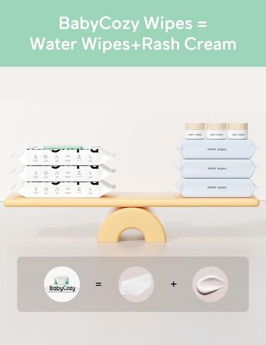 Babycozy Wet Wipes Plus Lotion, Cleansing & Moisturizing 2-in-1 for Sensitive Skin, 100% Plant Fiber & Biodegradable, Hypoallergenic Coconut Baby Wipes Moisturize Every Cleanse, 240 count (6 pack) in Kuwait