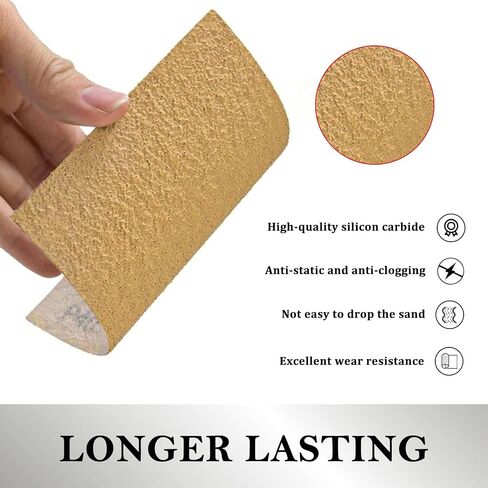 64 Pcs 1/4 Sheet Sandpaper, 60/80/120/150/180/240/320/400 Grit Sand Paper Assortment Pack for Wood Metal Automotive, 5.5" x 4.5" Premium Sandpaper Sheets for Drywall & Palm Sanders in Saudi Arabia