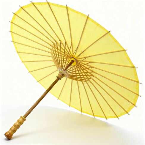 33 Inch White Paper Parasol Umbrella for Wedding Decor & DIY Art - Large Handmade Wooden Frame Sun Wedding Parasols, Asian Party Backdrop Painting Craft Projects in Kuwait