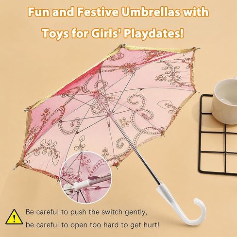 DJMUMU 8 Pcs 16 Inch Large Indian Decorative Umbrellas for Weddings, 20-Inch Lace Parasol Umbrella Handmade Embroidered Multicolored Boho Umbrellas for Party Decor, Mehndi Haldi & Garden in Kuwait