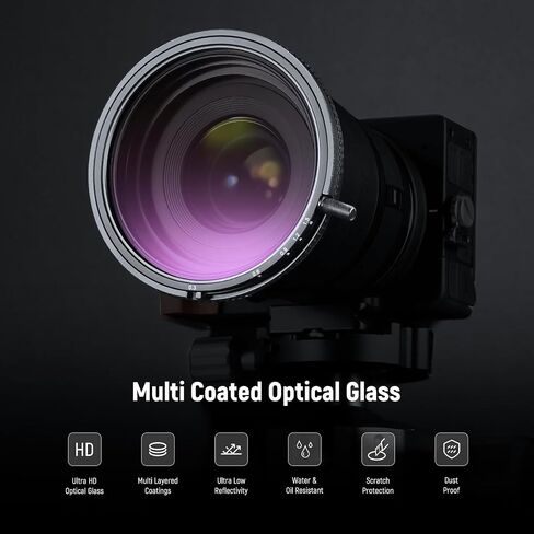 NEEWER 46mm True Colors Variable ND Filter ND2-ND32 & CPL, 2 in 1 Adjustable Neutral Density and Circular Polarizing Filter, Multi Coated HD Optical Glass/Aluminum Frame in Saudi Arabia