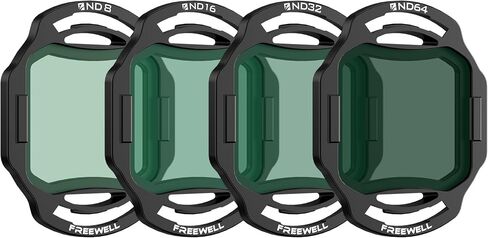 Freewell ND Filter 4-Pack for DJI O4 Air Unit Pro–ND8, ND16, ND32, ND64–Reduce Shutter Speed for Smooth, Cinematic Footage | ND8, ND16, ND32, ND64–Reduce Shutter Speed for Smooth, Cinematic Footage in Kuwait