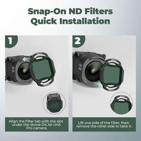 Freewell ND Filter 4-Pack for DJI O4 Air Unit Pro–ND8, ND16, ND32, ND64–Reduce Shutter Speed for Smooth, Cinematic Footage | ND8, ND16, ND32, ND64–Reduce Shutter Speed for Smooth, Cinematic Footage in Kuwait