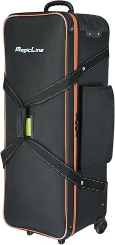 MagicLine 39.4" Heavy Duty Photo Studio Trolley Case with Side Pocket | 100x37x33cm, 39.4"x14.6"x13" rolling camera case. Carrying bag with wheels for light stands, tripods, flashes and telescopes in Kuwait