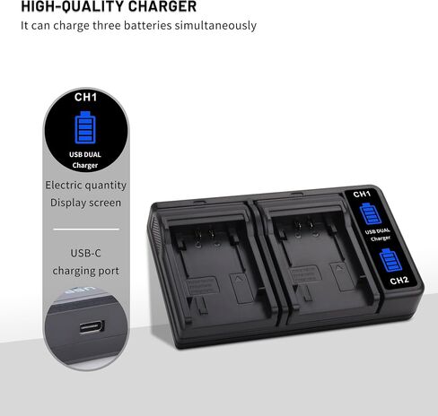 2-Pack NP-FP50 Battery with Dual Charger for Sony NP-FP30 NP-FP60 NP-FP70 | DCR-DVD103 DCR-DVD105 DCR-DVD202 DCR-HC16 DCR-HC18 DCR-HC19 DCR-HC20 DCR-HC21 DCR-HC22 HandyCams in Kuwait