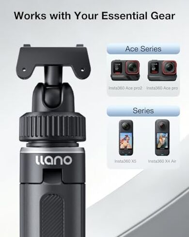 llano 16" Magnetic Action Camera Tripod + AC2 30W Fast Battery Charger Hub with 2 Pack 2500mAh Batteries for Insta 360 x5 in Kuwait