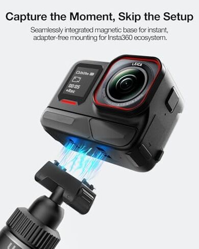 llano 16" Magnetic Action Camera Tripod + AC2 30W Fast Battery Charger Hub with 2 Pack 2500mAh Batteries for Insta 360 x5 in Kuwait