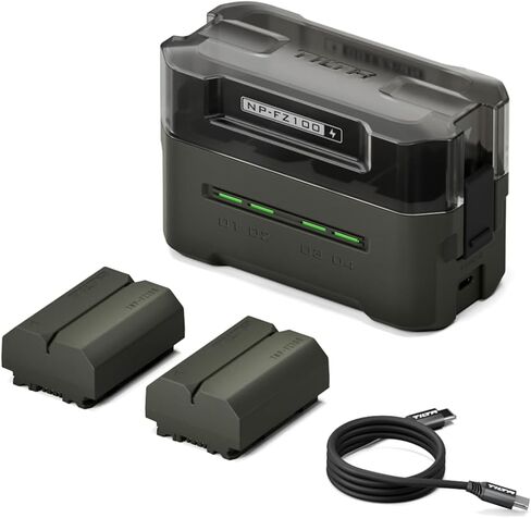 Tilta NP-FZ100 Portable Charging Station (2-Battery Kit) | Works with FX3, FX30, FX2, ZV-E1, FX30B, A7S III, A7S II, A7 IV, A7 III, A7R V, A7R IV, A7C II, A7C, A9, A9 II, A9 III, A1 II, A6700 | Green in Kuwait