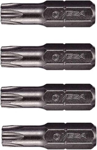 VEGA T45 TORX Security Bits. Professional Grade ¼ Inch Hex Shank TORX T-45 S2 Steel 1" Security Bits. 125TT45A-4 (Pack of 4) in Kuwait