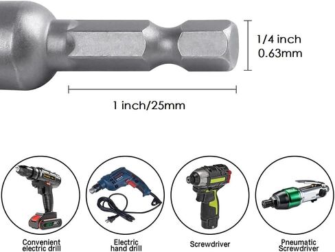 15mm Magnetic Socket, 1/4" Hex Socket Bits for Power Drills, Nut Driver and Impact Socket Adapter, 65mm Length in Kuwait