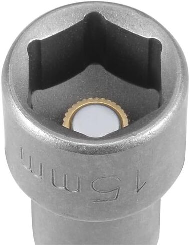 15mm Magnetic Socket, 1/4" Hex Socket Bits for Power Drills, Nut Driver and Impact Socket Adapter, 65mm Length in Kuwait